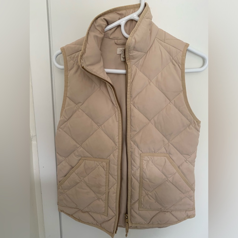 J. Crew Quilted Puffer Vest -Cream XXS